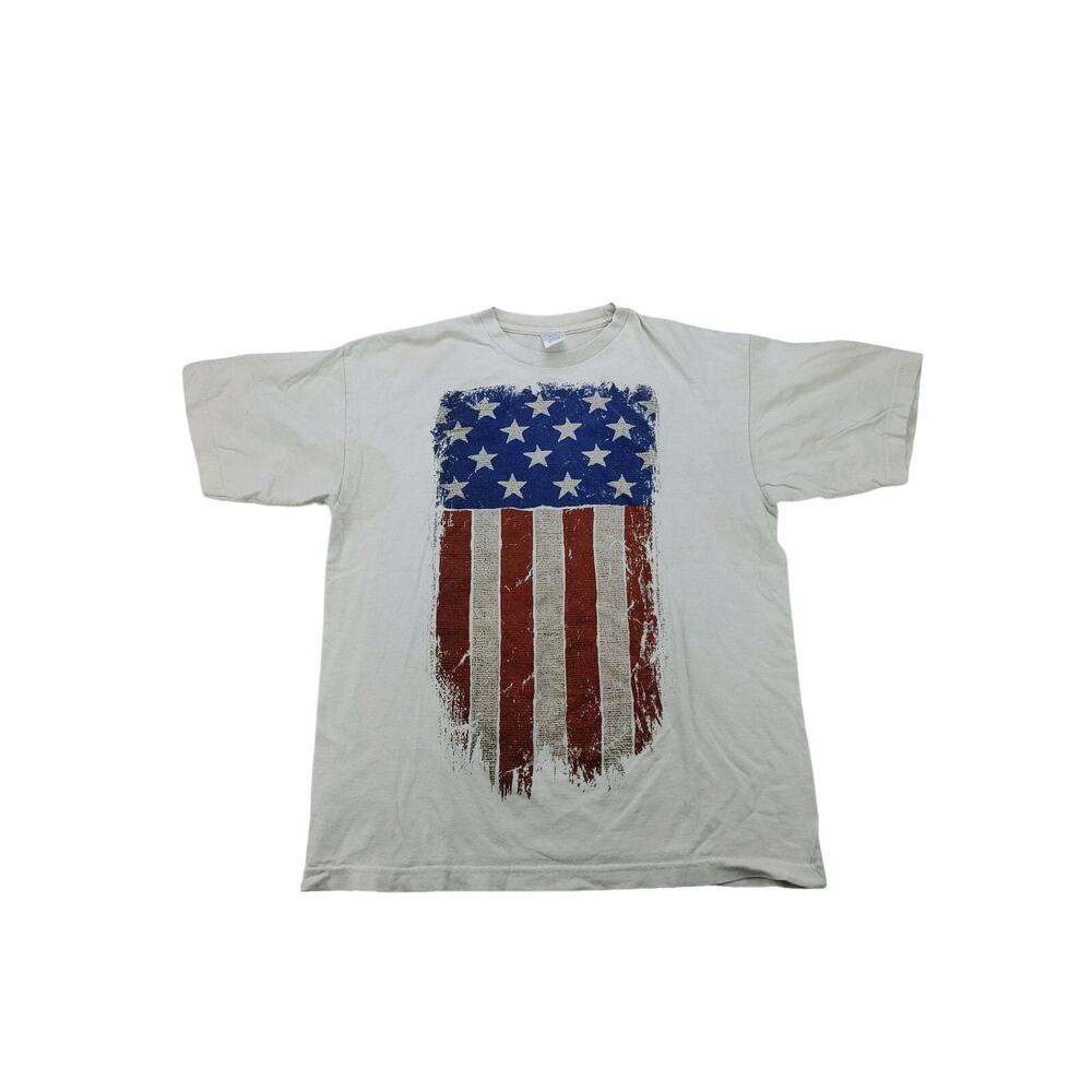 Mens Made in the USA Brand Patriotic T Shirt American Flag Graphic Size M 38/40